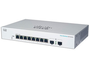 Switch Cisco CBS220-8FP-E-2G-NA de 8 puertos RJ-45 Gigabit Ethernet (10/100/1000Mbps) y 2 puertos SFP, PoE.