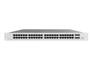 Switch Gestionado Cisco Meraki MS130-48P con 48 Puertos Gigabit, 4 Ranuras SFP y 740W PoE. Montaje en Rack.