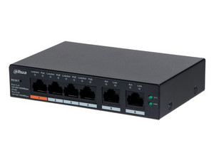 Switch Dahua DH-CS4006-4GT-60 de 4 Puertos RJ-45 10/100/1000 Mbps PoE, 2 Puertos RJ-45 10/100/1000 Mpbs, Color Negro.