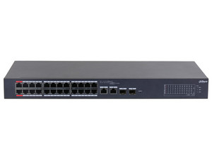 Switch PoE Dahua CS4226-24ET-240 de 24 puertos Ethernet 10/100 y 2 puertos SFP, 240W.