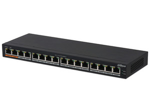 Switch Dahua DH-PFS3016-16GT-190 de 16 Puertos, Gigabit LAN 10/100/1000Mbps, PoE.