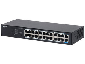 Switch Dahua DH-S3024-24GT de 24 Puertos RJ-45 10/100/1000 Mbps, No Administrable, Color Negro.