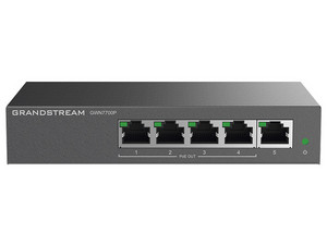 Switch Granstream GWN7701P de 5 puertos Gigabit Ethernet, 4 puertos PoE+.
