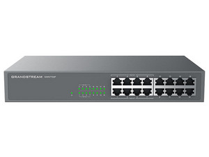 Switch Grandstream GWN7702P de 16 puertos 10/100/1000 Mbps (8 puertos PoE 802.3 af/at), hasta 240W.