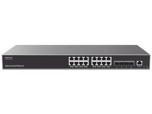 Switch Grandstream GWN7812P, Capa 3 Gigabit PoE+ Administrable de 16 Puertos 10/100/1000 Mbps + 4 Puertos SFP Uplink, Compatible con GWN Cloud. Color Gris.