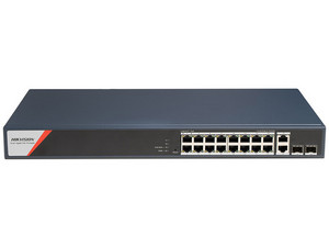 Switch Hikvision DS-3E1520HP-SI-16P2T2F, 16 Puertos PoE 10/100/1000Mbps, 2 Puertos UpLink 10/100/1000Mbps, 2 Puerto SFP, Administrable, Hasta 300m.