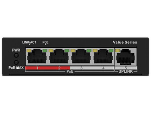 Switch HiLook de 4 Puertos RJ-45 10/100 Mbps, Color Negro.