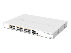 Switch Conmutador MikroTik CRS328-24P-4S+RM, de 24 puertos RJ-45 y 4 Puertos SFP+ .