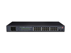Switch Provision ISR PoES-24370GCL+2SFP de 24 Puertos Ethernet 10/100/1000Mbps PoE y 2 ranuras SFP.