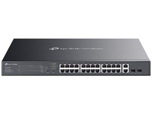 Switch TP-Link ES228GMP de 28 Puertos RJ-45 10/100/1000 Mbps, Color Negro.