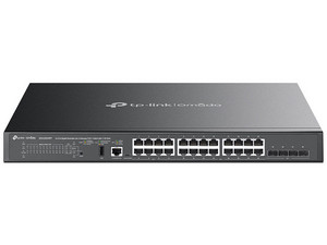 Switch TP-LINK SG5428XMPP de 24 puertos 10/100/1000Mbps (8 PoE++, 16 PoE+), 4 Ranuras SFP+ de 10Gbps, 1 USB 2.0, 1 Puerto RJ-45 de Consola, Administrable Lite L3, Para Montaje en Rack, Color Negro.