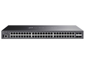 Switch TP-LINK SG5452X de 48 puertos 10/100/1000Mbps, 4 Ranuras SFP+ de 10Gbps, Administrable L3, Para Montaje en Rack, Color Negro.