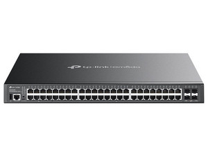 Switch TP-LINK SG5452XMPP de 48 puertos 10/100/1000Mbps (8 PoE++, 40 PoE+), 4 Ranuras SFP+ de 10Gbps, 1 USB Tipo C, Administrable Lite L3, Para Montaje en Rack, Color Negro.