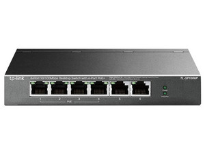 Switch TP-Link TL-SF1006P de 6 puertos 10/100Mbps R-J45 con 4 puertos PoE+.