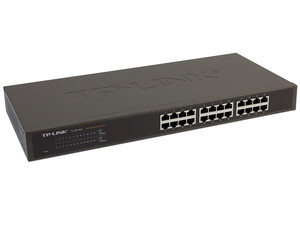 Switch TP-LINK de 24 puertos 10/100Mbps, para montaje en rack.