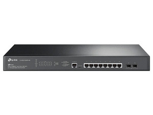 Switch administrado TP-Link TL-SG3210XHP-M2, de 8 puertos 2.5G BASE-T PoE+ y 2 puertos 10GE SFP+.
