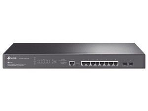 Switch TP-Link JetStream de 8 puertos 100/1000/2500 Mbps y 2 puertos SFP+, Administración centralizada OMADA SDN, PoE+, Administrable.