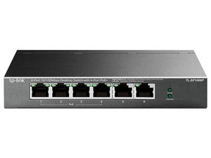 Switch TP-Link TLSF1006P de 4 puertos PoE y 2 RJ45, No Administrable.