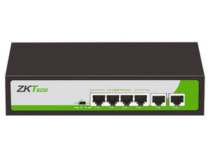 Switch ZKTeco PE042-55-C, 4 Puertos RJ-45 10/100 Mbps PoE, 2 Puertos RJ-45 10/100 Mbps, Color Negro.