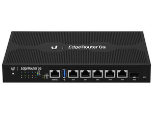 Switch Ubiquiti EdgeRouter 6P de 5 puertos 10/100/1000Mbps y 1 puerto Gigabit SFP, PoE.