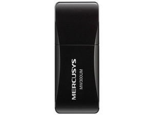 Adaptador Inalámbrico USB Mercusys MW300UM, Wireless N (Wi-Fi 4), hasta 300 Mbps, USB. Color Negro.