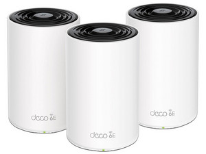 Sistema de Wi-Fi en Malla TP-Link Deco XE75 Pro de Triple Banda, Wireless AX (Wi-Fi 6E), Hasta 5400 Mbps, (3 Piezas). Color Blanco.