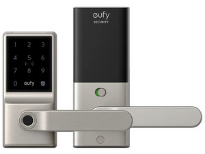 Cerradura Inteligente Eufy Security Smart Lock C33, Huella Digital, Wi-Fi Integrado, Control por App, Manija Biométrica. Bloqueo Automático.