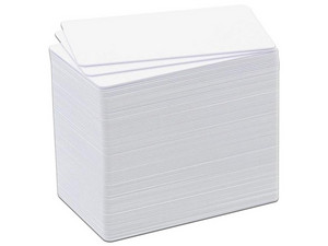 Paquete de 100 tarjetas Evolis CBGC0030W para impresoras Badgy 100/200 series, PVC. Color Blanco.