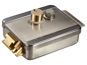 Cerradura Eléctrica Derecha YLI ABK-702B-R, Apertura con Botón y Llave, 12V, Uso Interior, Carcasa Metálica, Compatible con Controles de Acceso.