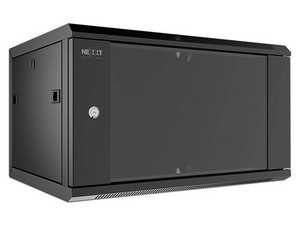 Gabinete de Pared, Nexxt Solutions Infrastructure, 12U, 600x450 mm, SPCC Steel, Vidrio Templado, Negro, Capacidad 60 kg, 2 Slot Ventilador.