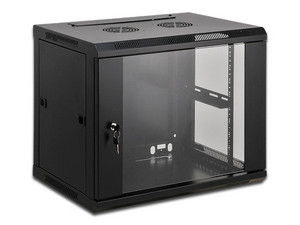 Gabinete Saxxon de 12U para montaje en Pared, capacidad hasta 60Kg. Color Negro.