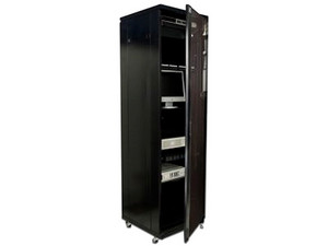 Gabinete de Piso SBETECH, 42 UR, Puerta de cristal, profundidad 600 mm.