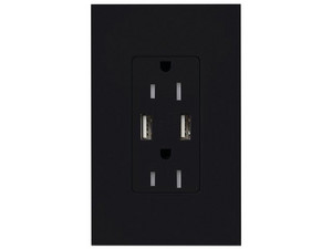 Tomacorriente Lutron de 5A, con salida de carga USB.