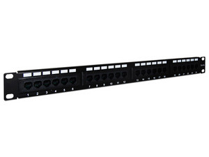 Panel de parcheo Enson de 1U de 24 puertos RJ45 Cat5e.
