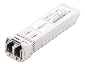 Transceptor SFP+ LinkedPro, para fibra Monomodo, 10 Gbps de velocidad, Conectores LC Dúplex, Hasta 3 km de Distancia.