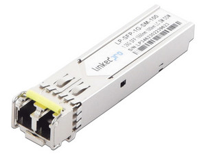 Transceptor SFP LinkedPro (Mini-Gbic), Monomodo, 1.25 Gbps de velocidad, 1550 nm, LC Dúplex, hasta 100 Km de distancia.
