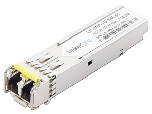 Transceptor LinkedPro LP-SFP-1G-SM-80 (Mini-GBIC) para Fibra Óptica Monomodo, 1.25 Gbps, Conectores LC Dúplex, Hasta 80 km.

