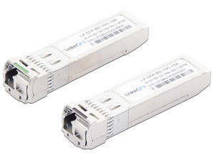 Par Transceptores LinkedPro Bidireccionales SFP+ para fibra Monomodo (Mini-Gbic), 10 Gbps, Conectores LC Simplex, Hasta 10km de Distancia.