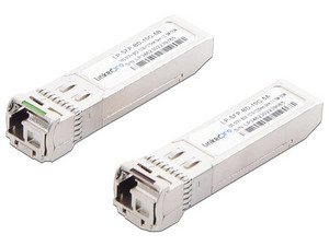 Transceptores Bidireccionales SFP+ LinkedPro, para fibra Monomodo, 10 Gbps de velocidad, Conectores LC Simplex, Hasta 5 km de Distancia, 2 piezas.
