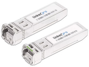 Transceptor SFP LinkedPro, bidireccionales para fibra Monomodo, 1.25 Gbps de velocidad, Conectores LC Simplex, Hasta 100 km de Distancia. Contenido 2 Piezas