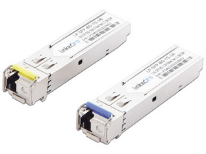 Transceptores Bidireccionales SFP LinkedPro, para fibra Monomodo, 1.25 Gbps de velocidad, Conectores LC Simplex, Hasta 3 km de Distancia, 2 piezas.