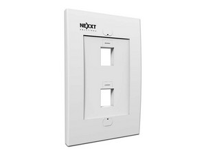 Placa de Pared Nexxt Solutions, 2 Puertos para conectores tipo keystone, color blanco.