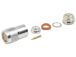 Conector Tipo N Macho RF Industries RFN-1002-1S, para Cables con Conductor Central AWG 11, Color Plateado.