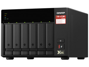 Servidor NAS QNAP TS-673A, con 6 bahías para discos duros(no incluidos), Memoria RAM de 8GB DDR4 (Hasta 64 GB), 2 Puertos Gigabit. Color Negro