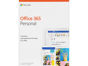 Microsoft Office 365 Personal (1 Año de suscripción para un 1 Usuario con 3  Dispositivos + 1TB en One Drive).