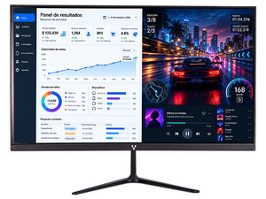Monitor Curvo VORAGO LED-C24 de 23.6", Resolución 1920 x 1080 (Full HD 1080p), 75 Hz. Color Negro.