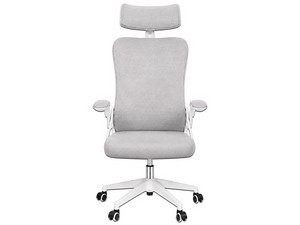Silla de Oficina MODAMOB MC028, Respaldo de Malla y Cabecera, Soporta Hasta 120 Kg, Pistón Clase 3. Color Blanco y Gris.