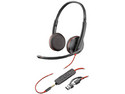 Audífonos tipo Diadema con Micrófono Poly Blackwire 3225, Respuesta de Frecuencia 20Hz-20kHz, USB-C, USB-A, 3.5mm. Color Negro. (Bulk)