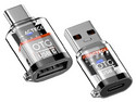 Adaptadores OTG Acteck AC-945004, USB Tipo C a Tipo A 3.0 y USB Tipo A 3.0 a Tipo C, 120W, 2 Piezas. Color Transparente.