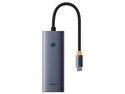 Hub USB Tipo C Baseus B0005280B811-08 4 en 1, 3 USB 3.0 Tipo A, 5V. Color Plata.